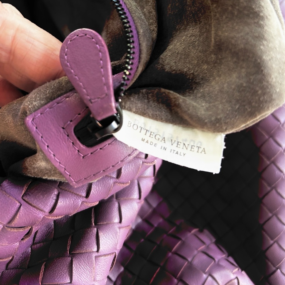 Pre Loved Bottega Veneta Leather Women Purple Hobo Bag - Picture 9 of 9